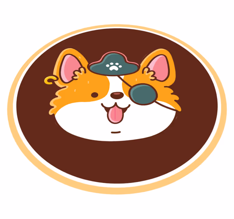 Corgi kapitein embleem vinyl tapijt modern - TenStickers