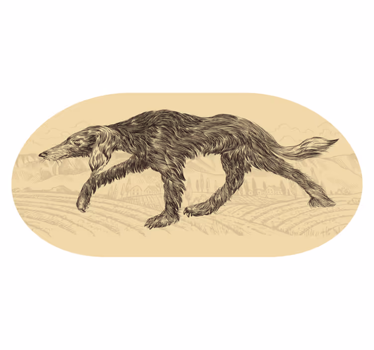 Elegant hondensilhouet dieren vinyl tapijt - TenStickers