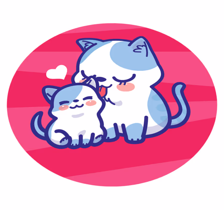 Knuffelige kattenvrienden vinyl tapijt meer kinderen - TenStickers