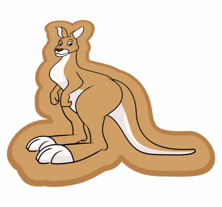 Kangoeroe karakter vinyl tapijt baby - TenStickers