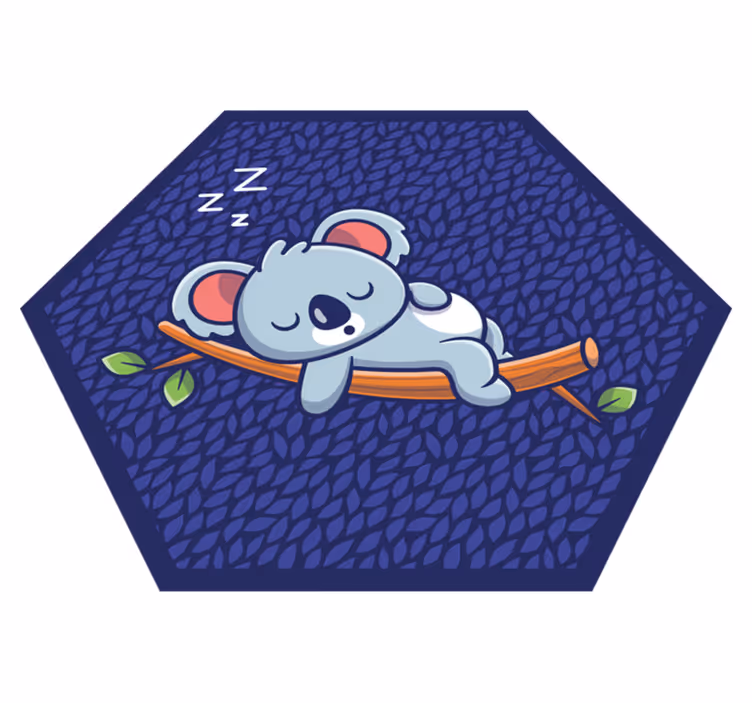 Slaperig koalakind vinyl tapijt kind - TenStickers