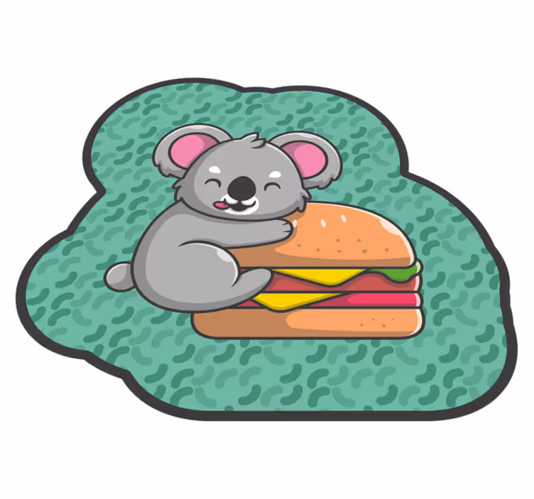 Schattige koala snack vinyl tapijt baby - TenStickers