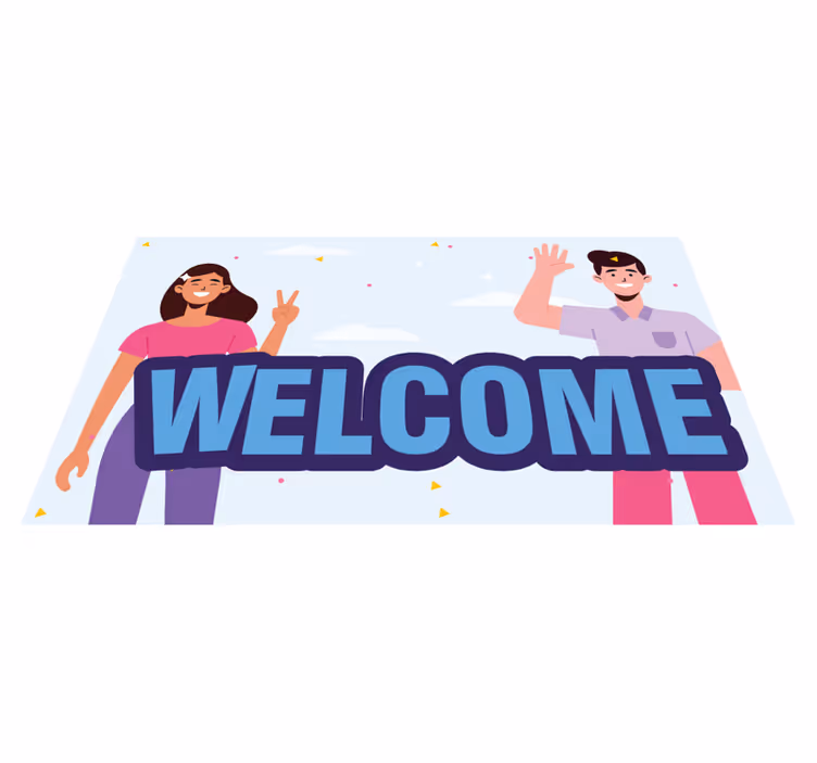 Welkom groeten Vinyl tapijt ontvangsthal - TenStickers