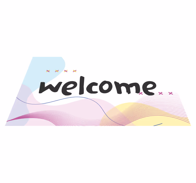 Moderne abstracte welkom Vinyl tapijt ontvangsthal - TenStickers