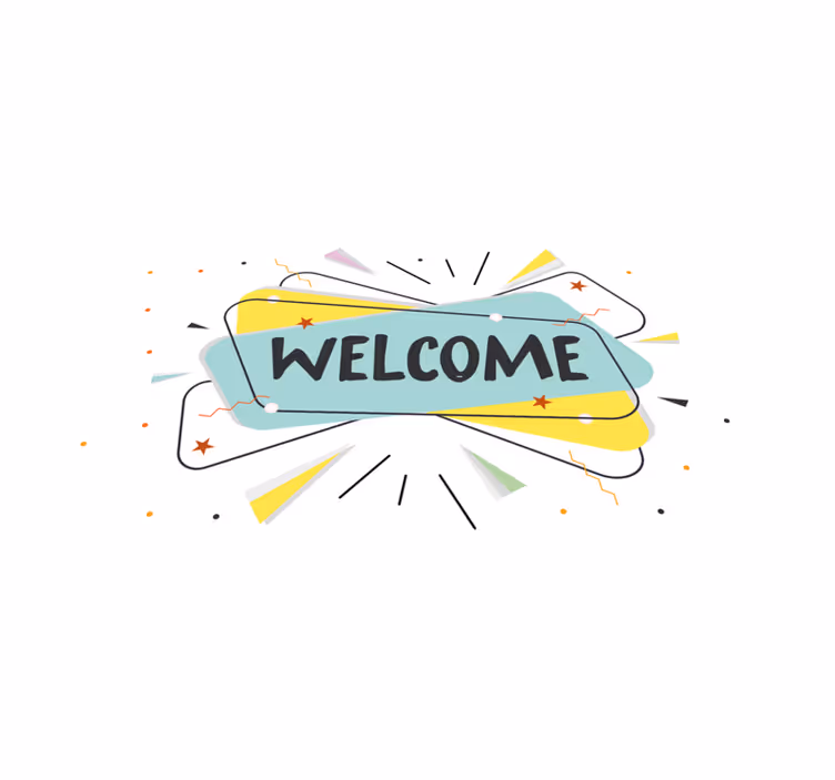 Abstract welkom Vinyl tapijt ontvangsthal - TenStickers