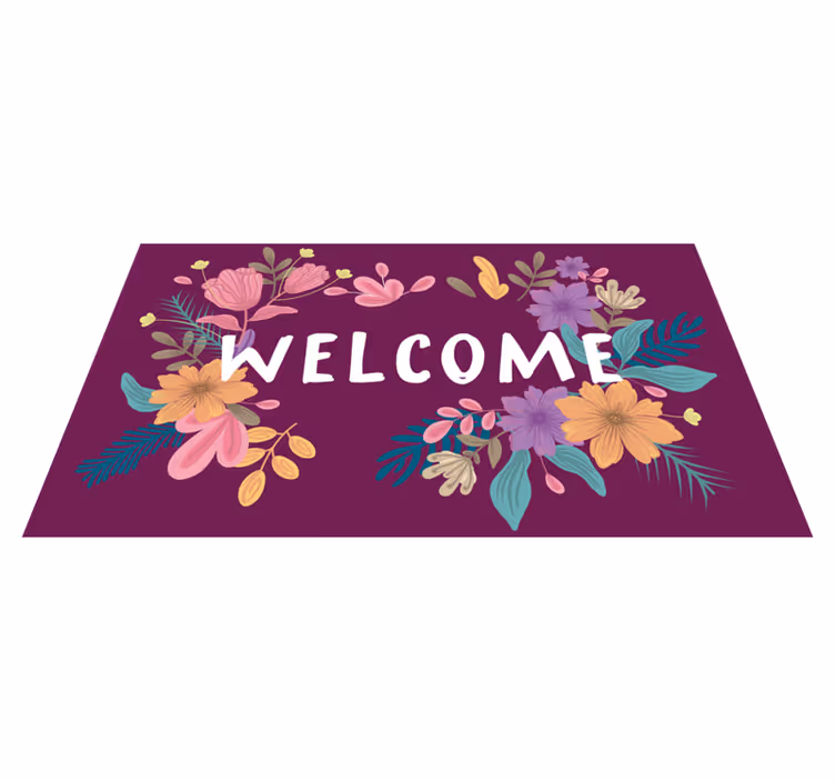 Bloemen welkomstbord Vinyl tapijt ontvangsthal - TenStickers