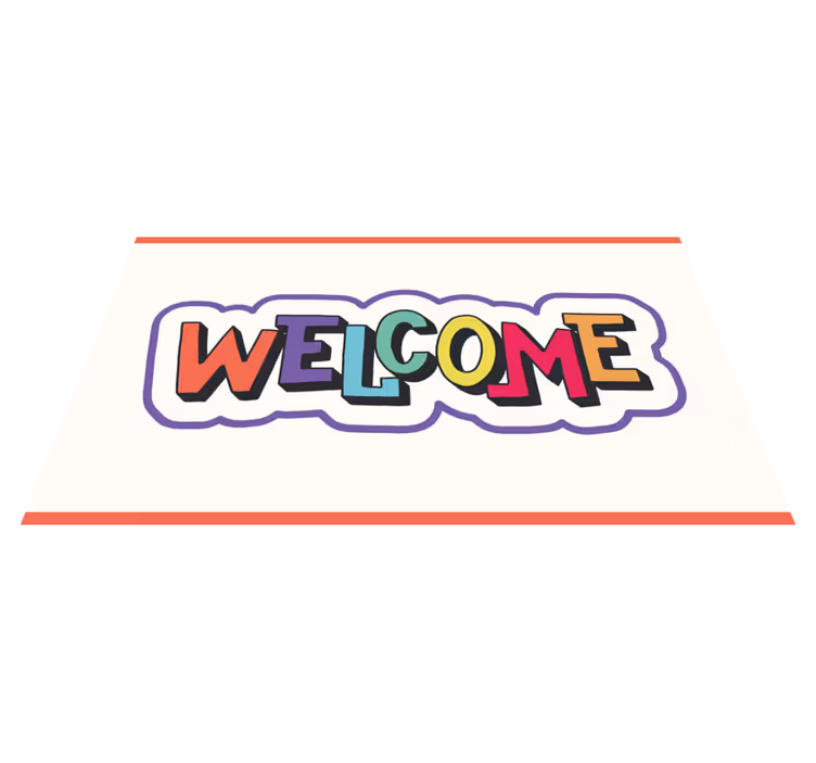 Kleurrijk welkomstbord Vinyl tapijt ontvangsthal - TenStickers