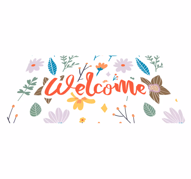 Welkomstbloem ontwerp Vinyl tapijt ontvangsthal - TenStickers