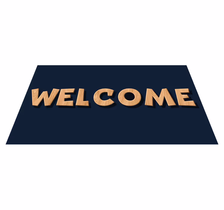 Welkom houten bord Vinyl tapijt ontvangsthal - TenStickers