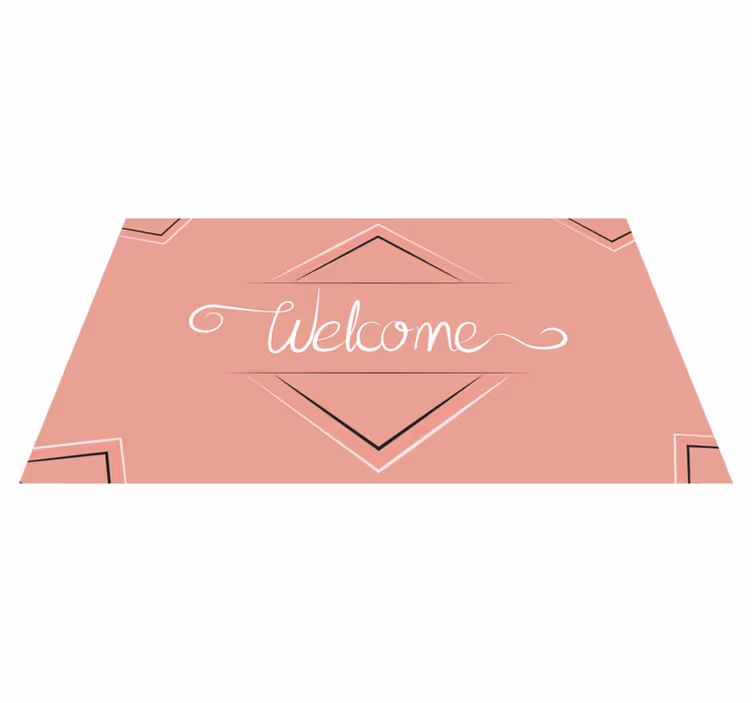Roze welkomstbord Vinyl tapijt ontvangsthal - TenStickers