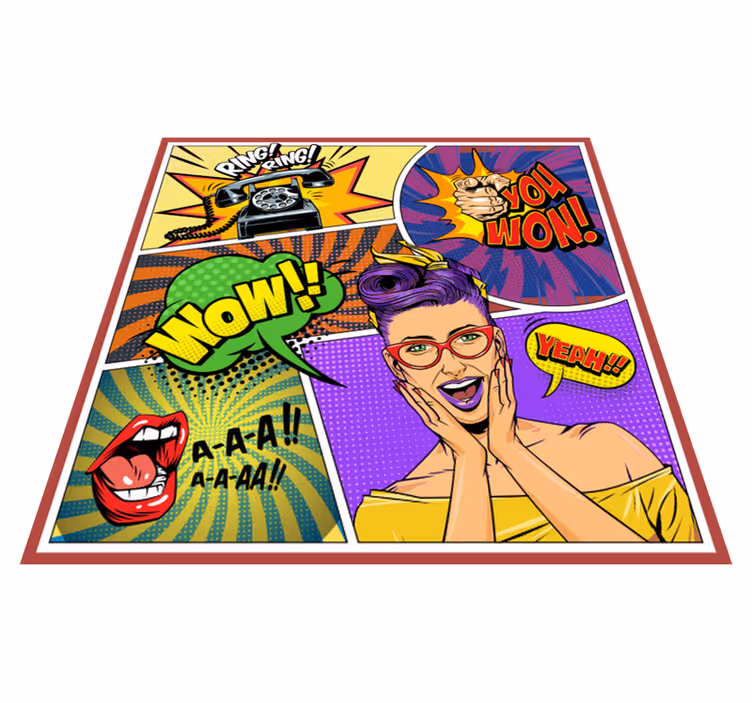 Pop-art-expressies vinyl tapijt meer kinderen - TenStickers