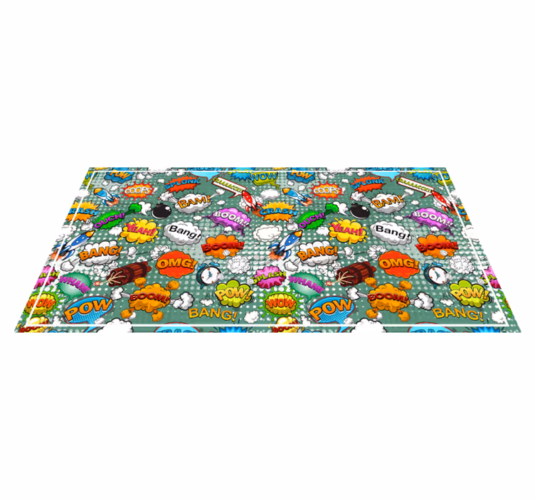 Komische audio-effecten vinyl tapijt tiener - TenStickers