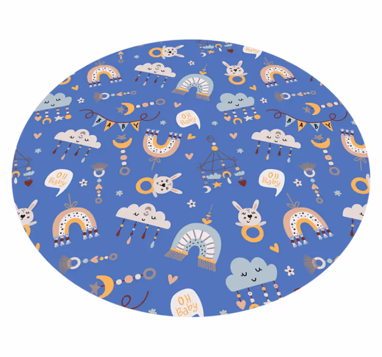 Babydierenpatronen vinyl tapijt kind - TenStickers