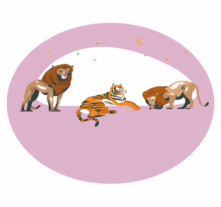 Safari wilde fauna dieren vinyl tapijt - TenStickers