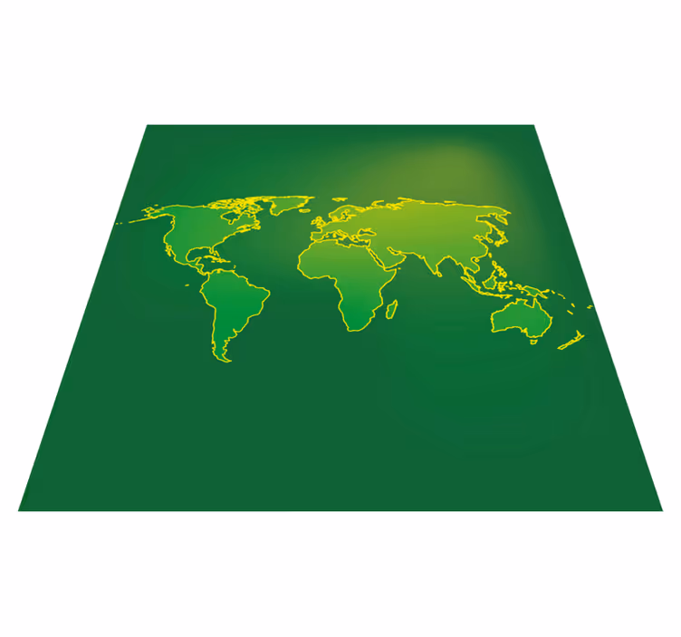 Groene wereld schets vinyl tapijt wereldkaart - TenStickers