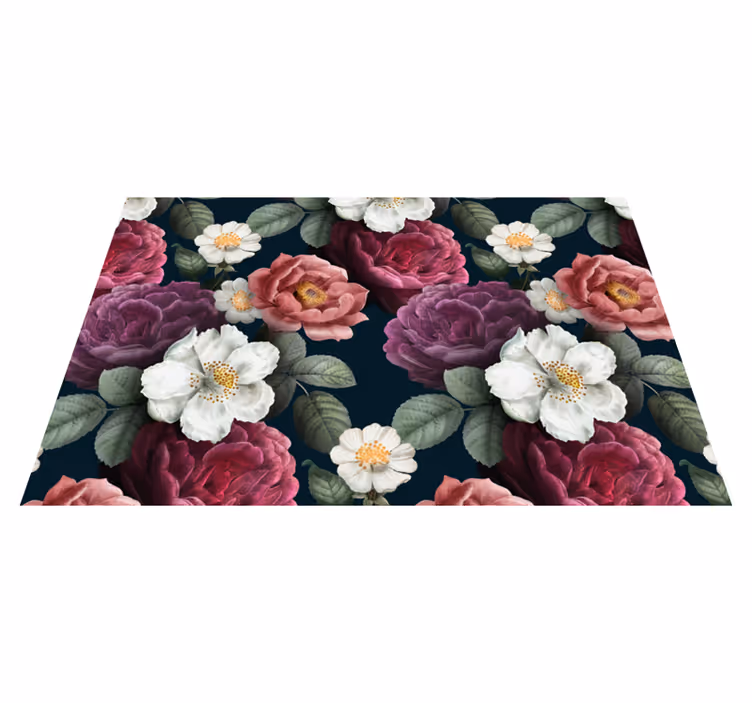 Botanische chique verfijning vinyl tapijt bloemen en planten - TenStickers