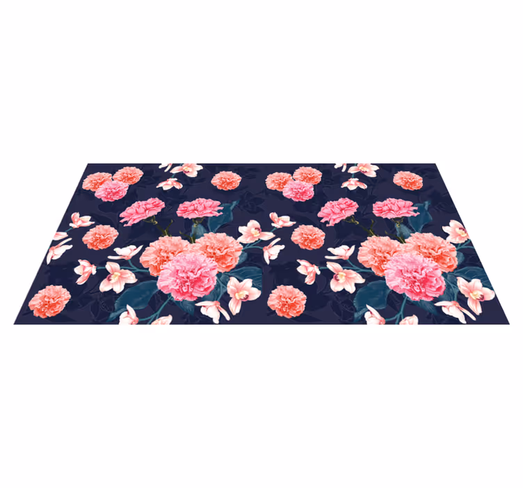Botanisch droommotief vinyl tapijt bloemen en planten - TenStickers