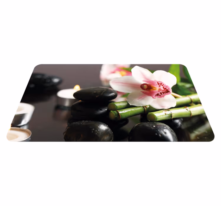 Orchideeënsereniteit vinyl tapijt natuur - TenStickers