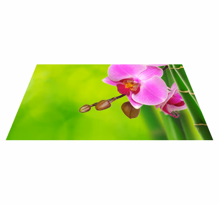 Orchideeënbloesem genot vinyl tapijt bloemen en planten - TenStickers