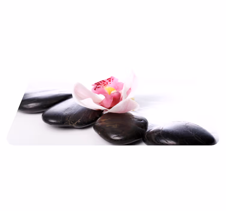 Elegante bloemensereniteit vinyl tapijt natuur - TenStickers