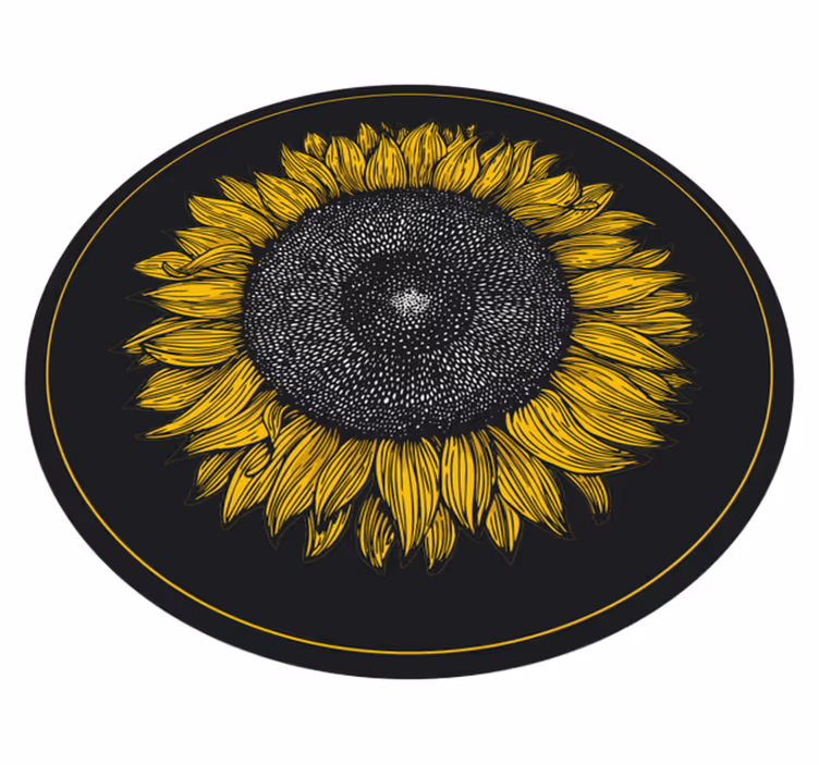 Groot zonnebloemontwerp vinyl tapijt bloemen en planten - TenStickers