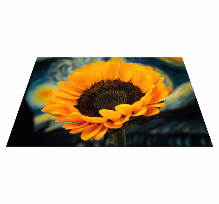 Zonnebloem bloeit helder vinyl tapijt bloemen en planten - TenStickers