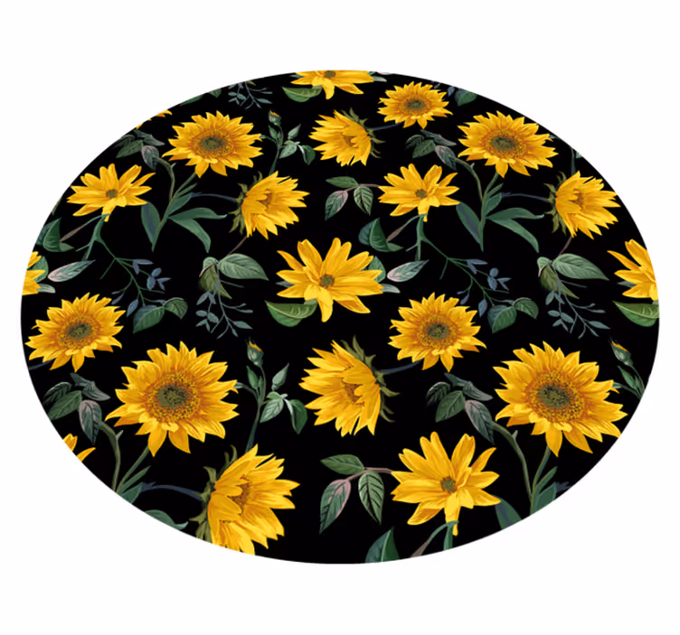 Zonnebloem bloemenmotief vinyl tapijt bloemen en planten - TenStickers