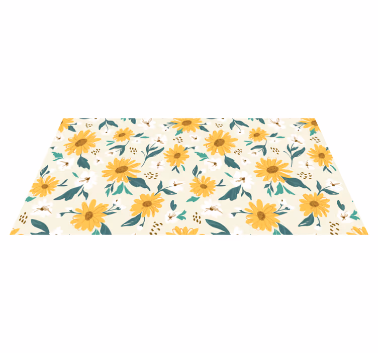 Vrolijk bloemenpatroon vinyl tapijt bloemen en planten - TenStickers