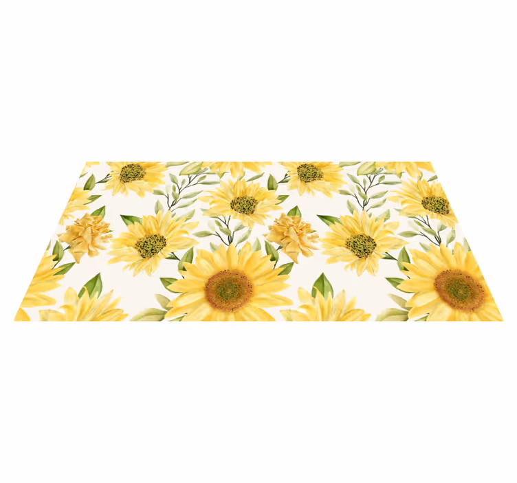 Zonnebloem bloemstuk vinyl tapijt bloemen en planten - TenStickers
