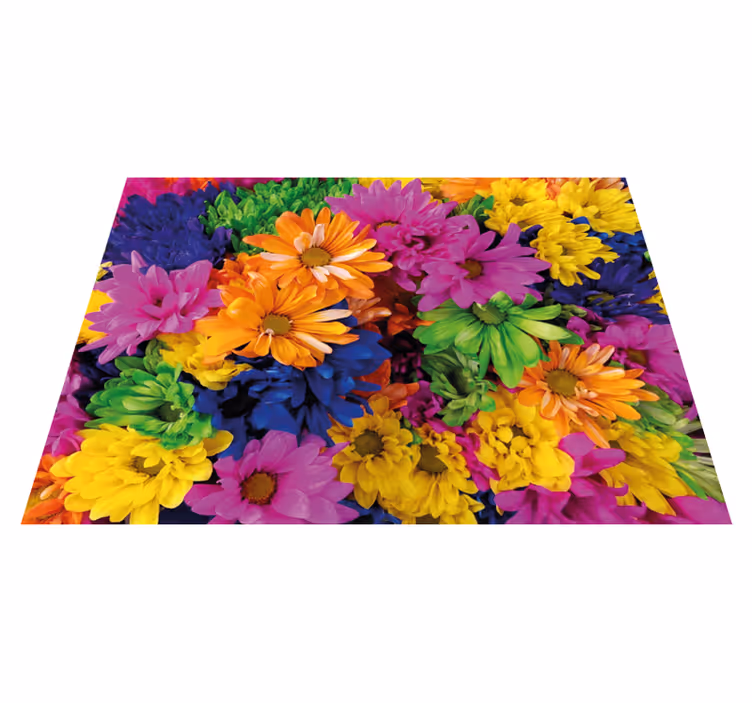 Kleurrijke bloemendecoratie vinyl tapijt bloemen en planten - TenStickers