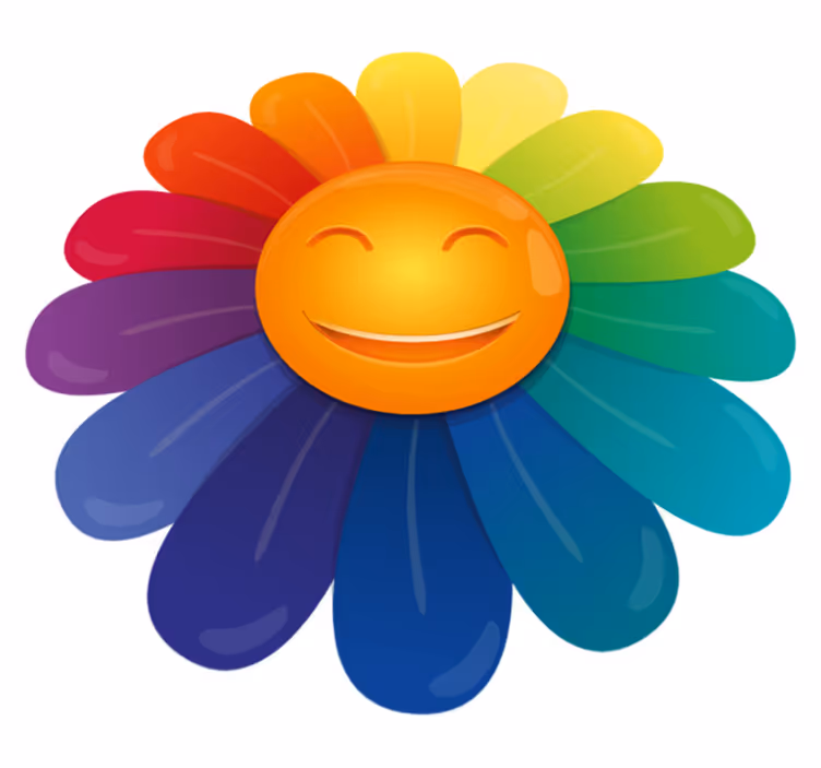 Smiley bloemenprint vinyl tapijt meer kinderen - TenStickers