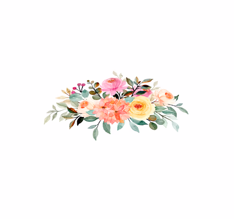 Bloemencompositie vinyl tapijt bloemen en planten - TenStickers
