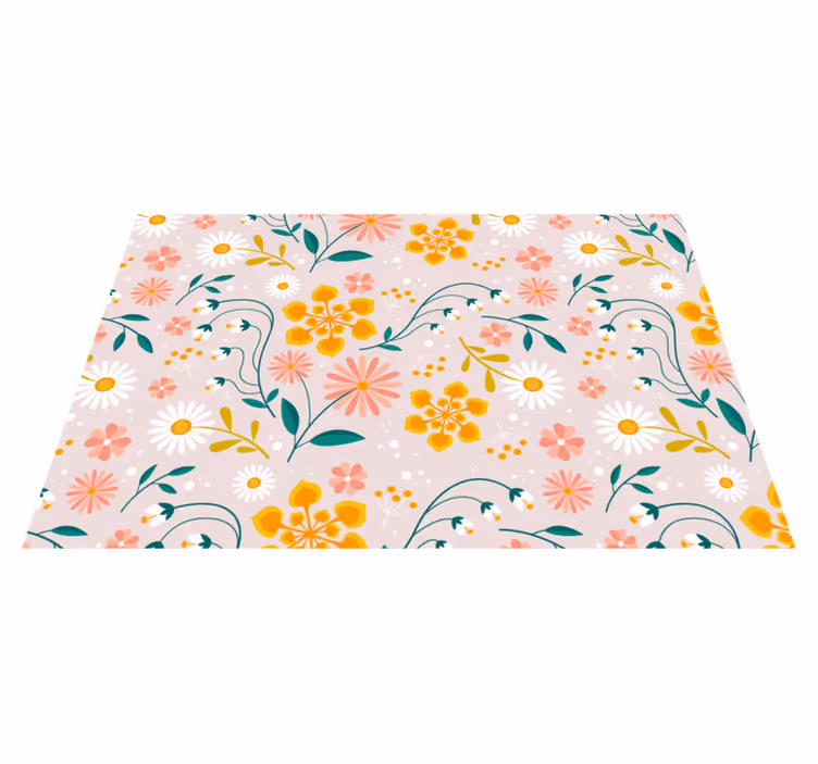 Madeliefjesveld ontwerp vinyl tapijt bloemen en planten - TenStickers