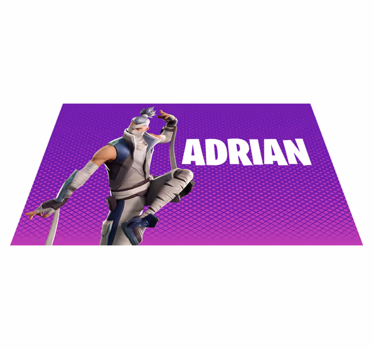 Gepersonaliseerd spelkarakter vinyl tapijt tiener - TenStickers