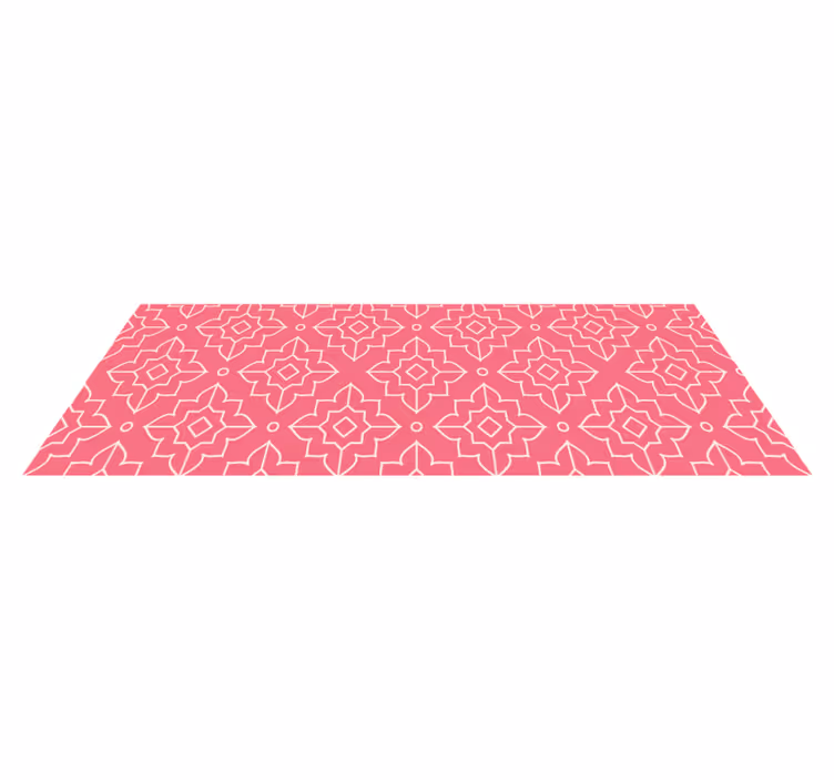 Roze traliemotief vinyl tapijt geometrisch - TenStickers
