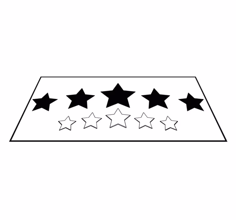 Wit en zwart motief vinyl tapijt sterren - TenStickers