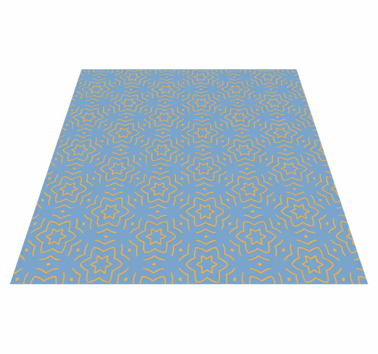 Abstract geel patroon vinyl tapijt sterren - TenStickers