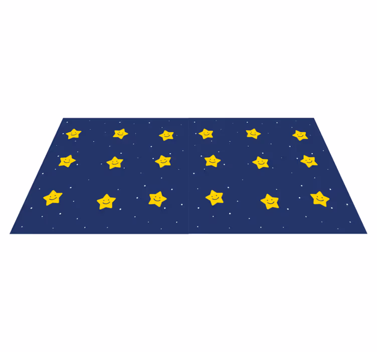 Vrolijk blauw patroon vinyl tapijt sterren - TenStickers