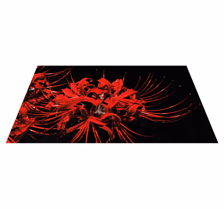 Rode bloemenexplosie vinyl tapijt bloemen en planten - TenStickers