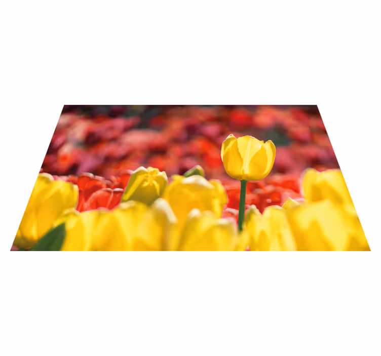 Gele tulpenbloemen vinyl tapijt bloemen en planten - TenStickers