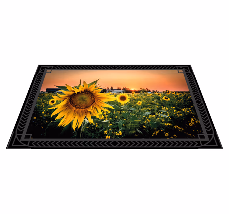 Zonnebloem zonsondergang vinyl tapijt bloemen en planten - TenStickers