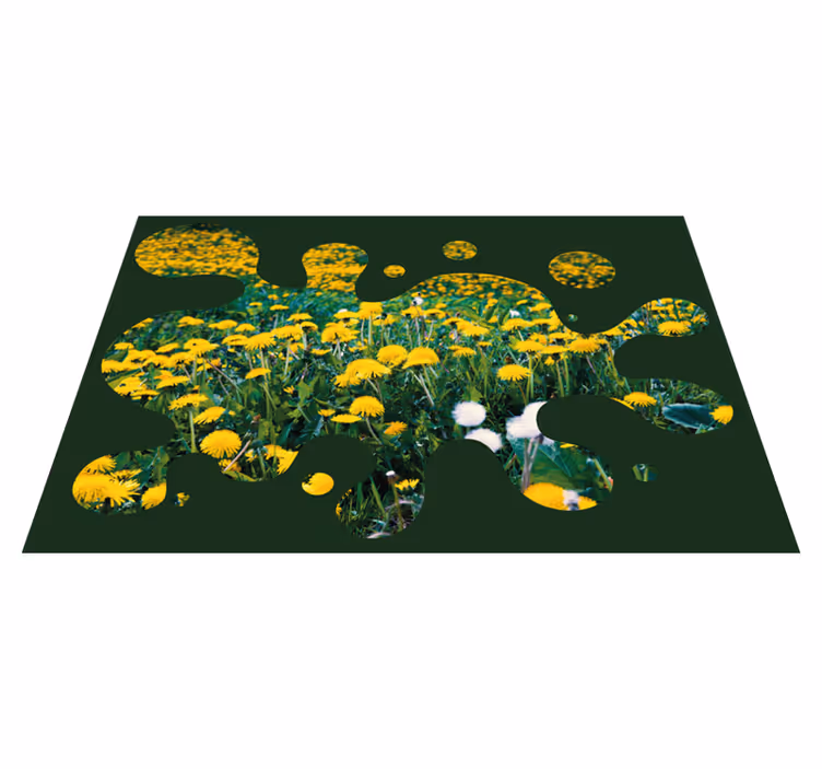 Paardenbloemveld vinyl tapijt bloemen en planten - TenStickers