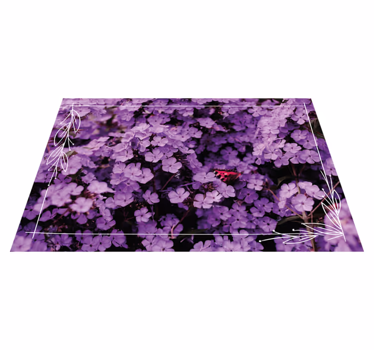 Paarse tinten vinyl tapijt bloemen en planten - TenStickers