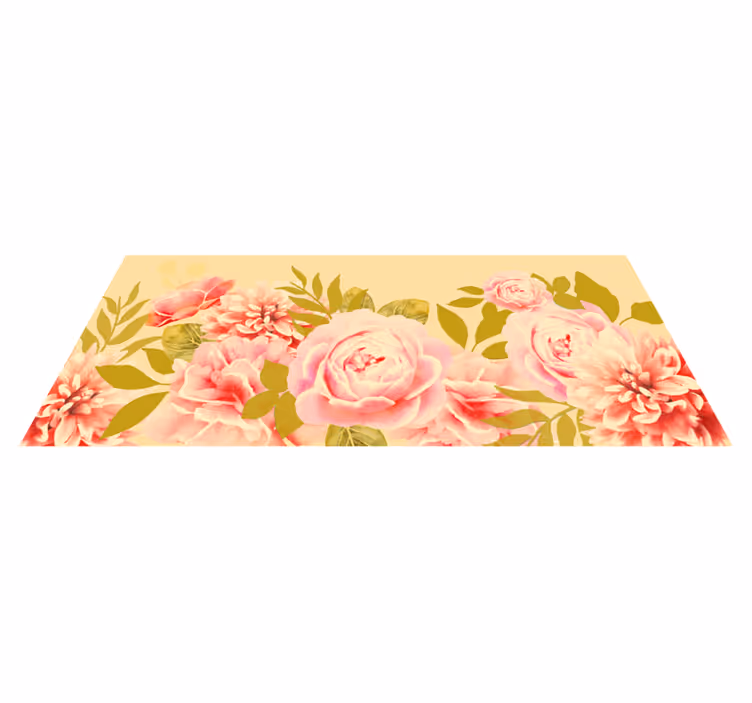 Vinyl tapijt bloemen en planten bloeiende bloemenelegantie - TenStickers