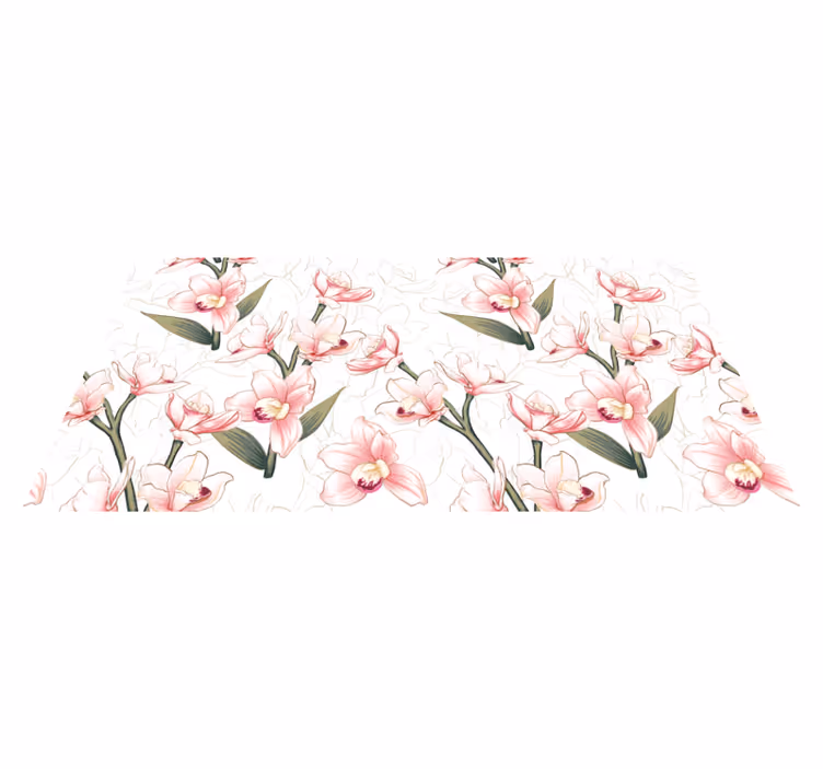 Delicaat bloemenpatroon vinyl tapijt bloemen en planten - TenStickers