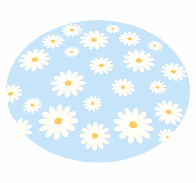 Madeliefje bloemenembleem vinyl tapijt woonkamer - TenStickers