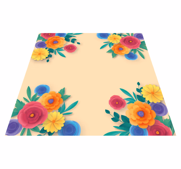 Vinyl tapijt bloemen en planten lively blossom - TenStickers