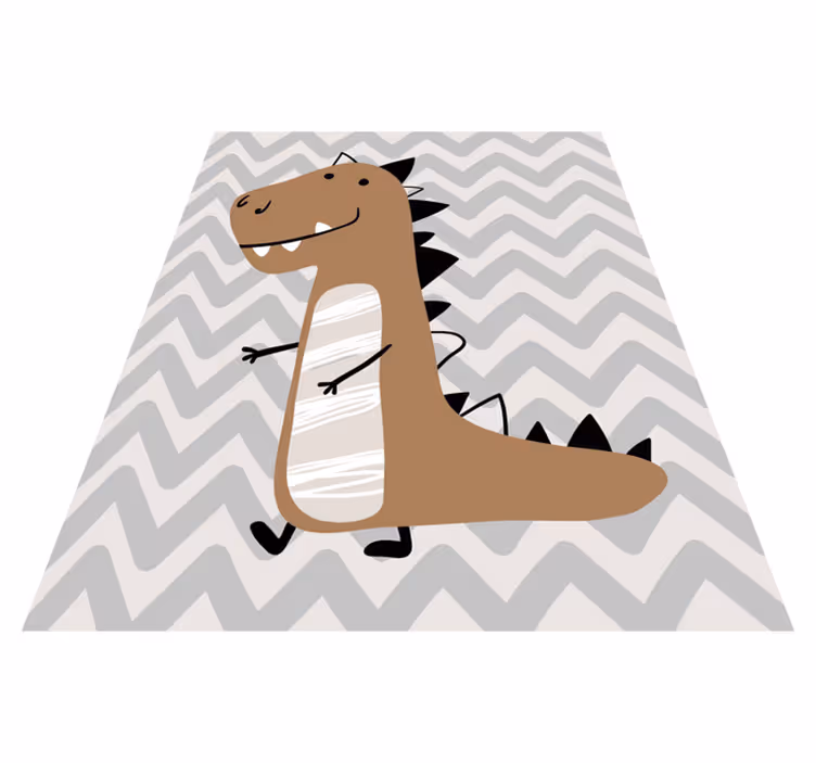 Bruine baby t-rex vinyl tapijt meer kinderen - TenStickers