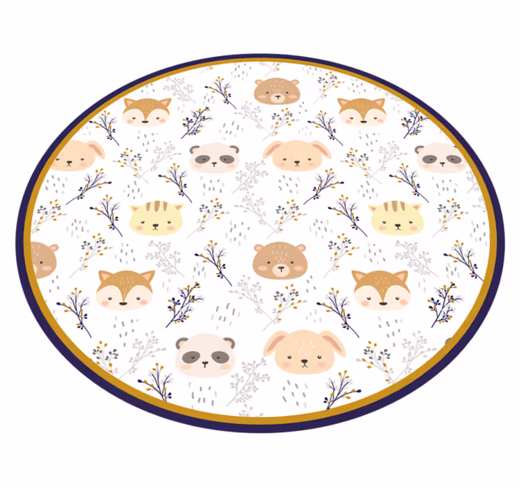 Schattige boswezens vinyl tapijt kind - TenStickers