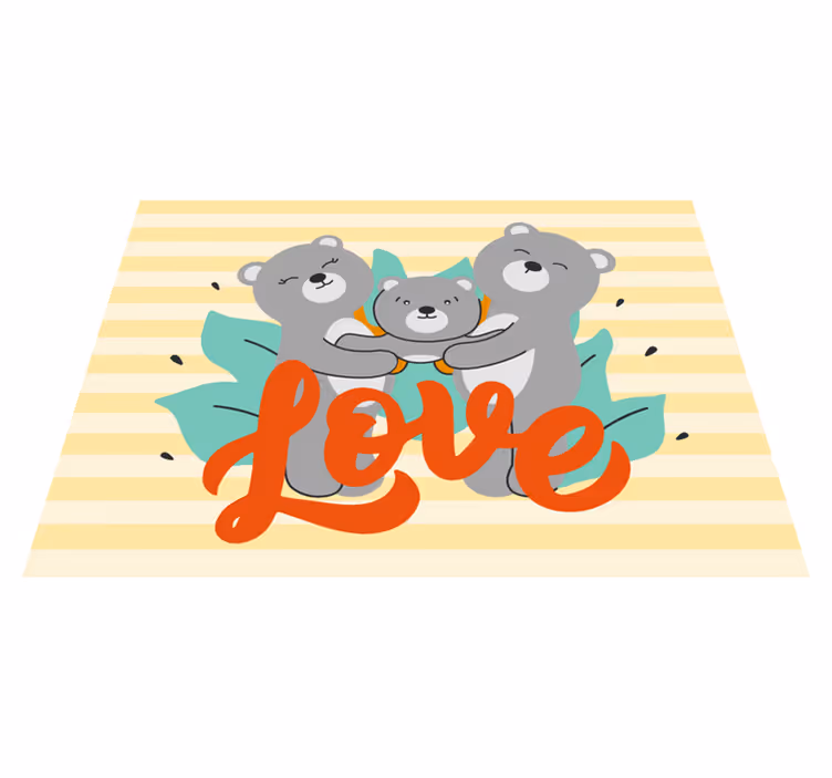 Berenfamilie liefde vinyl tapijt kind - TenStickers